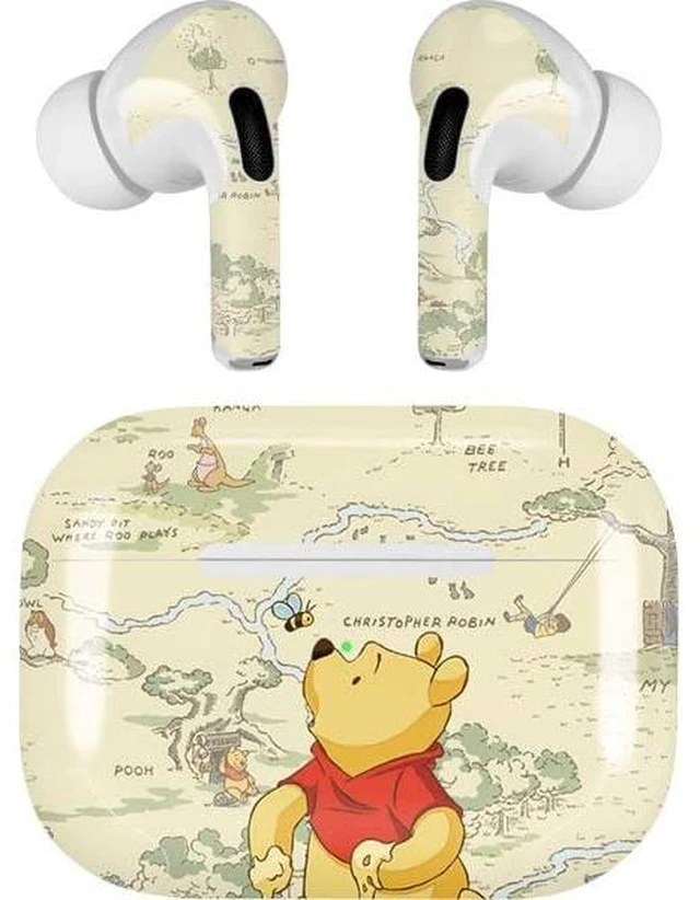 Main image of Decal Audio Skin Compatible with Apple AirPods Pro - Officially Licensed Disney Winnie The Pooh Hundred Acre Wood Design