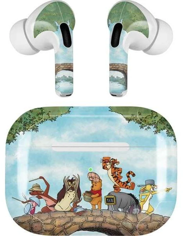 Main image of Decal Audio Skin Compatible with Apple AirPods Pro - Officially Licensed Disney Winnie The Pooh All Characters Design