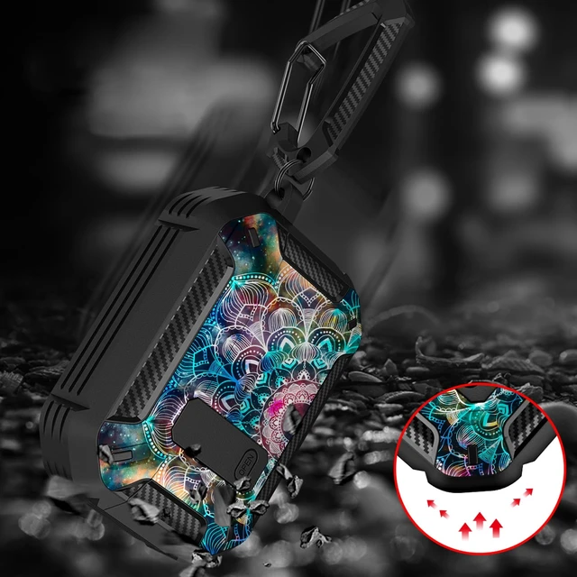 Alt view image 4 of 5 - for Airpods Pro 2nd Generation Case Cool Design with Clip, for Airpods Pro 2nd/Pro Generation Skin with Keychain, Mandala