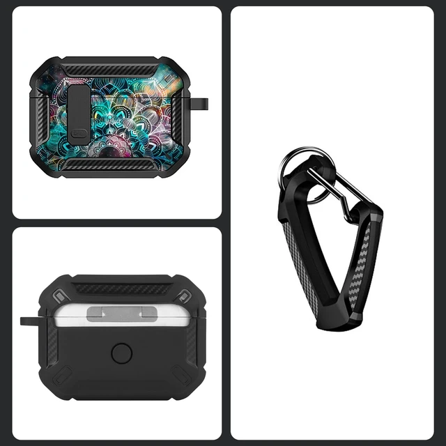 Alt view image 3 of 5 - for Airpods Pro 2nd Generation Case Cool Design with Clip, for Airpods Pro 2nd/Pro Generation Skin with Keychain, Mandala