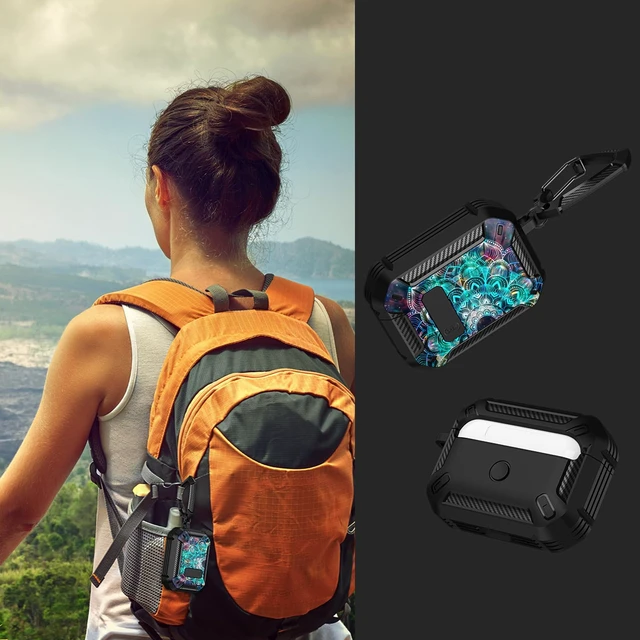Alt view image 5 of 5 - for Airpods Pro 2nd Generation Case Cool Design with Clip, for Airpods Pro 2nd/Pro Generation Skin with Keychain, Mandala