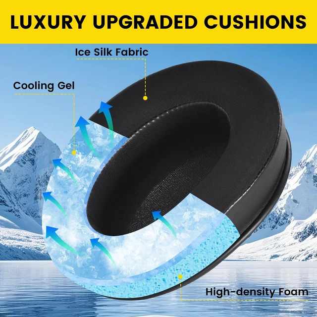 Alt view image 3 of 7 - Cooling Gel Earpads for Sennheiser HD280 (Pro), Black Also for HD280/HD280-13/HD280-Pro/HD281, HMD280/HMD280 Pro/HMD280-13/HMD281/HMD281 Pro Headphones