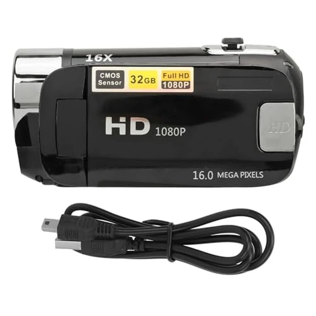 Alt view image 7 of 7 - 16MP Digital Camera, 2.4 1080P 16X Zoom Rotatable Screen Camcorder with Fill Light, Video Vlogging USB Camera for Travel, Wedding, Campus Records, etc. (Black)