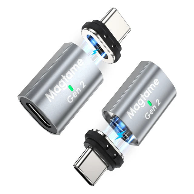 Main image of Gen 2 Magnetic USB C Adapter 240W 24Pin, 2Pack Dual-Use USB C Extender 4K USBC Magnetic Adapter Straight Up to 40Gbps, 4K Display, Port Guard for iPhone 18 17 Series, Laptop, Steam Deck, USB 4 Device