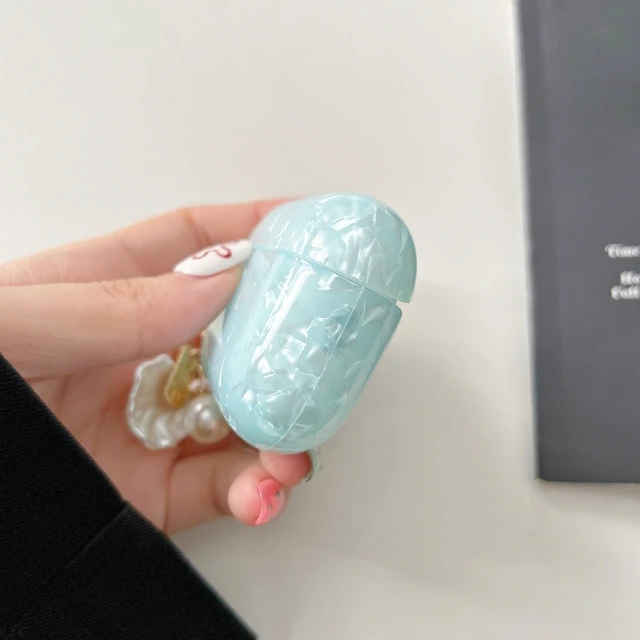 Alt view image 6 of 6 - for Cute Glitter Airpod Pro 3 Case - Bling Shell Pattern Design Soft TPU Protective Cover with Shell Pearl Keychain Compatible with Airpods Pro 3 Generation 2025 Released, Blue