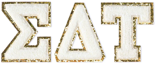 Main image of Sigma Delta Tau Chenille Letter Stickers - Adhesive Back, Set of 3 Greek Letters