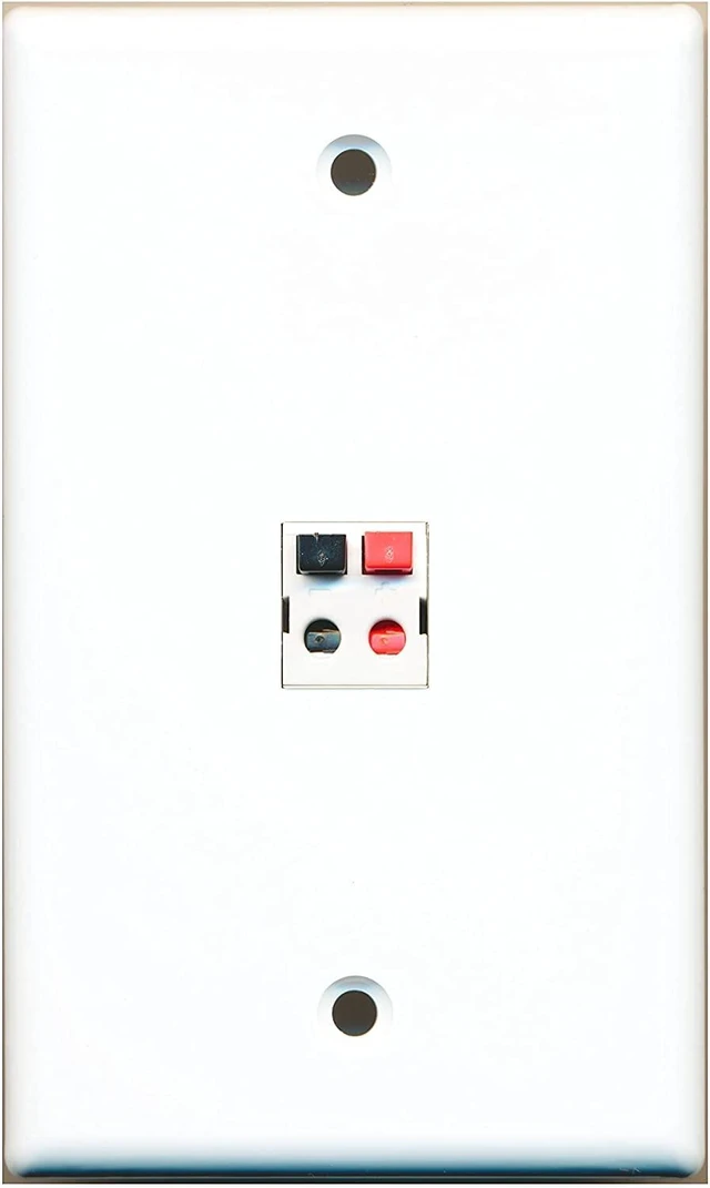 Main image of 1 Port Speaker Wall Plate - White