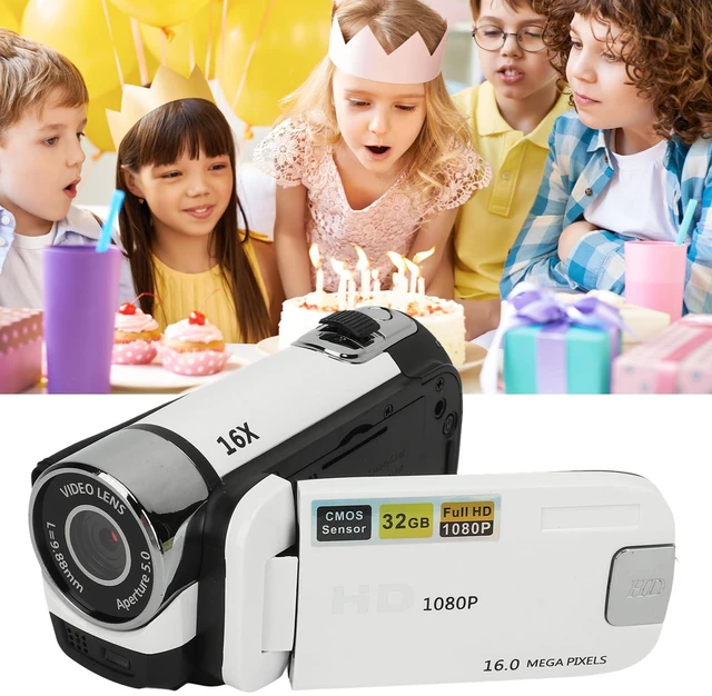 Alt view image 6 of 7 - 16MP Digital Camera, 2.4 1080P 16X Zoom Rotatable Screen Camcorder with Fill Light, Video Vlogging USB Camera for Travel, Wedding, Campus Records, etc. (White)