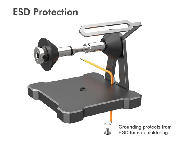 Alt view image 6 of 6 - Reel Stand, Dispenser for Solder Wire Spool, Electric Magnet Wire Roll and other String Cord Chain Rolls, Aluminum Desktop and Wall Mount Holder Bracket for PCB Soldering Craft Work