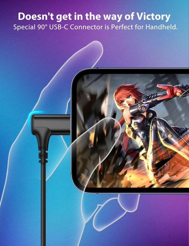 Alt view image 4 of 7 - USB C Wired Earbuds Right Angle Headphones with Mic Gradient Purple In-Ear Headset, Magnetic Snap, Hi Fi Stereo Sound, Phone & Music Control, USB C Earphones for iPhone 18Pro Galaxy S26 FE/iPad