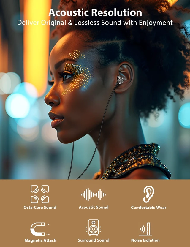 Alt view image 2 of 7 - USB C Wired Earbuds Right Angle in Ear Headphones Mic Metal Black USB C In Ear Magnetic Headphone Stereo Remote Control Corded Type C Earphones for iPhone 18 Pro Galaxy S26 S25 for iPad Pro