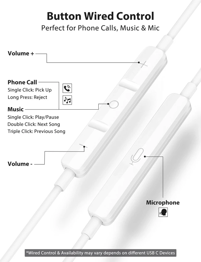 Alt view image 6 of 7 - USB C Wired Earbuds Right Angle Headphones with Mic Magnetic Silver USB C In Ear Magnetic Headphone Stereo Remote Control Corded Type C Earphones for iPhone 18 Pro Galaxy S26 S25 for iPad Pro