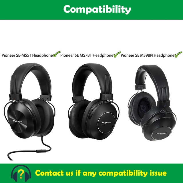 Alt view image 2 of 6 - Premium Replacement Earpads Cushions Compatible with Pioneer SE-MS5T MS7BT MS9BN Headset Ear Pads with Softer Protein Leather and Memory Foam