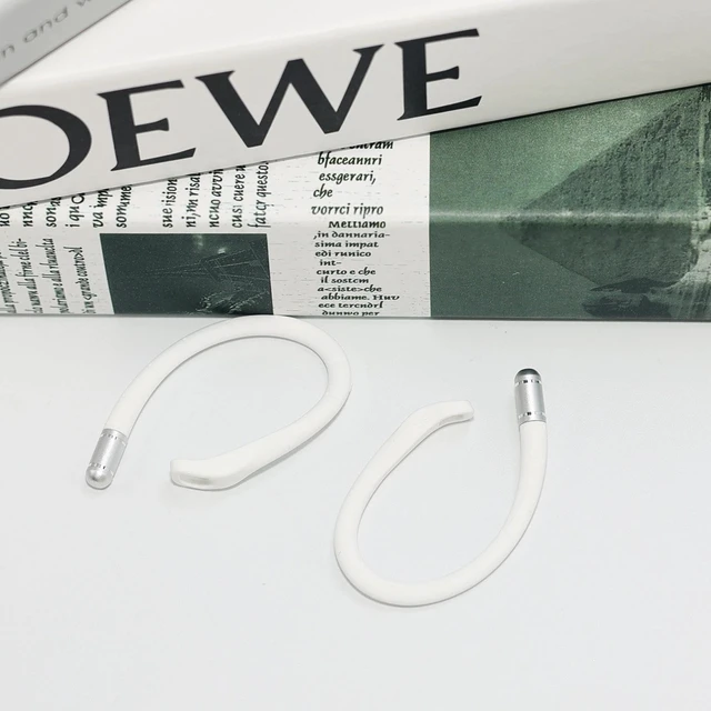 Alt view image 6 of 7 - Ear Hooks for Samsung Galaxy Buds 4 Pro & Buds 4 Earbuds- White Titanium Alloy & Silicone Sports Ear Hooks with Anti-Lost Lanyard & Cleaning Cloth, Secure Fit for Running, Gym & Workout