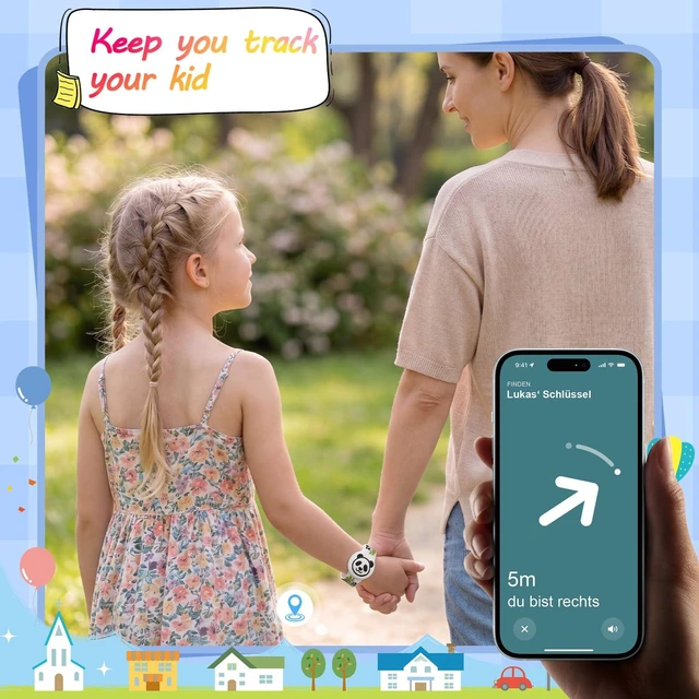 Alt view image 5 of 6 - 3D Cartoon Waterproof Bracelets Compatible with AirTag for Kids, 2 Packs Cute Silicone Holder Hidden Cover Compatible with AirTag, Lightweight GPS Tracker Holder Wristband for Child(Unicorn Panda)