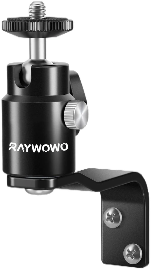 Main image of E-Shape Camera Wall Mount with 1/4" Screw and 5/8" Stud Adjustable metal bracket for wall or ceiling use with cameras, monitors,lights, CCTV and VR base stations
