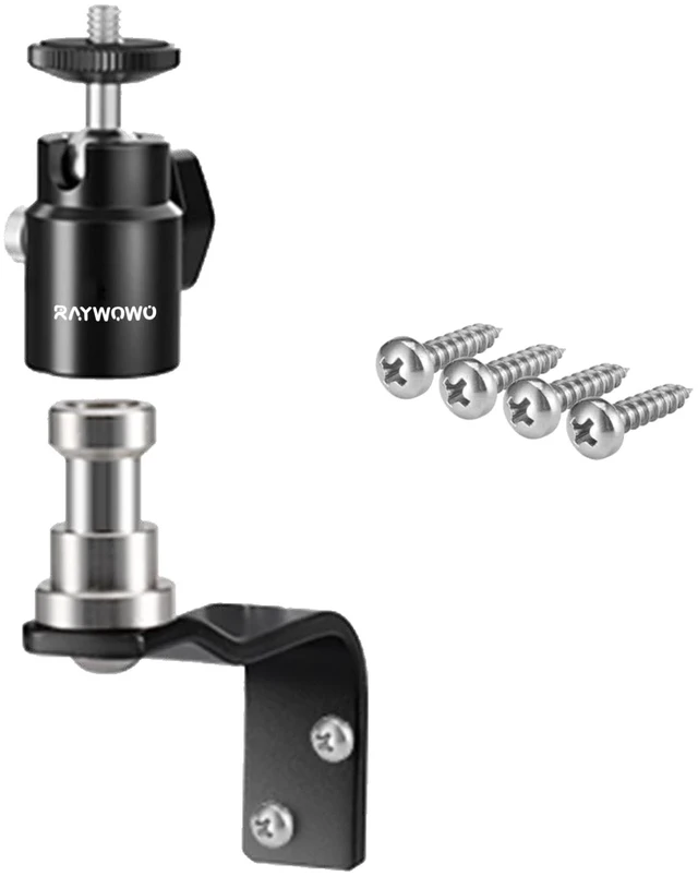 Alt view image 3 of 6 - E-Shape Camera Wall Mount with 1/4" Screw and 5/8" Stud Adjustable metal bracket for wall or ceiling use with cameras, monitors,lights, CCTV and VR base stations