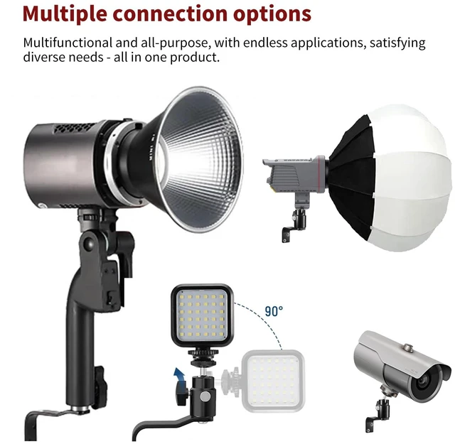 Alt view image 5 of 6 - E-Shape Camera Wall Mount with 1/4" Screw and 5/8" Stud Adjustable metal bracket for wall or ceiling use with cameras, monitors,lights, CCTV and VR base stations