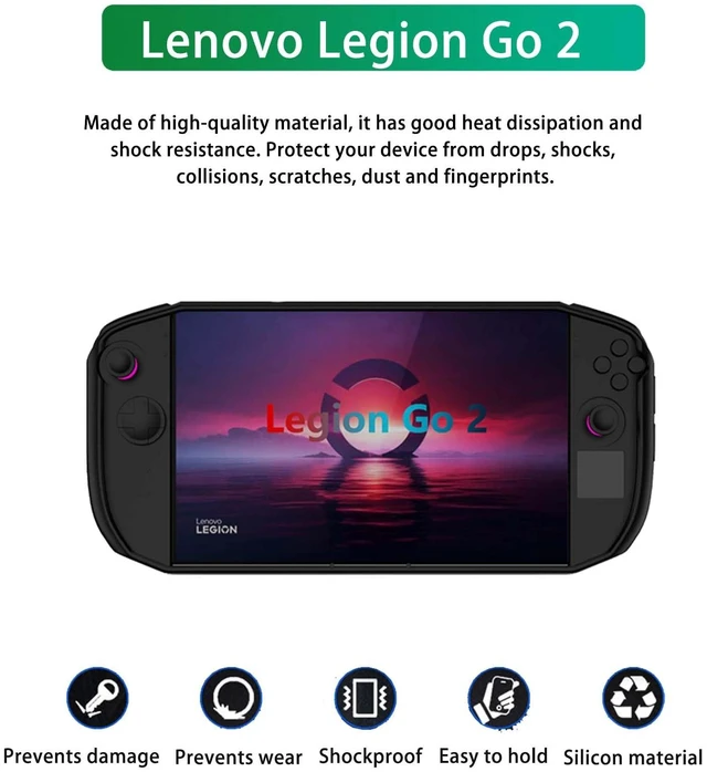 Alt view image 2 of 7 - Case for Lenovo Legion Go 2, Silicone Protective Cover with Stand,Drop-Proof,Scratch-Proof,Shock-Proof,Protective Case for Lenovo Legion Go 2 Game Console(Black)