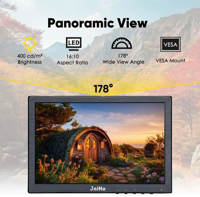 Alt view image 3 of 7 - 10.1 Inch Small IPS HDMI Monitor 1920x1200, for Desktop PC and Raspberry Pi Mirror flip for teleprompters; 16:10 screen, VGA BNC AV ports, metal housing, speakers, remote and USB media playback