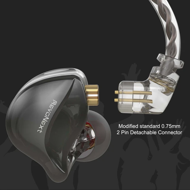 Alt view image 4 of 6 - in Ear Monitor Headphones HiFi Stereo Wired Earbuds with Microphone 2 Pin Detachable Cable IEM Earphones for Musicians Drummers Singers, Black