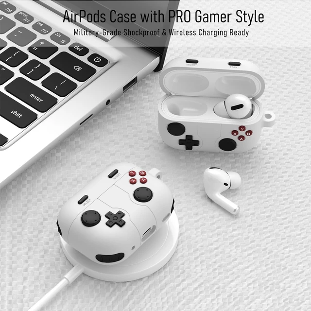 Alt view image 2 of 7 - for Airpods 3 Case Cover,Shockproof Silicone Earphone Protector Compatible with Airpods 3rd Gen Cases with Cleaning Kit Support Wireless Charging Game Fans Gifts