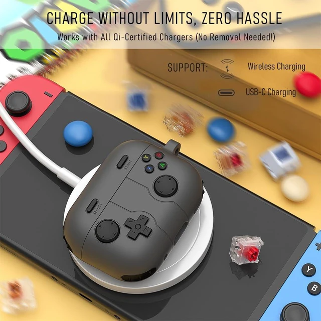 Alt view image 6 of 7 - for Airpods 4 Silicone Case Game Controller with Cleaning Kit,Shockproof Earbuds Protector Compatible with Airpod 4th Generation Cases Cover Support Wireless Charging