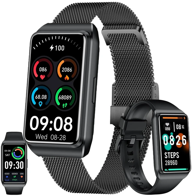 Main image of 1.47" AMOLED Smart Watch for Women, Mens Smartwatches,Fitness Tracker Smartwatch for Android iPhones, Digital Watches Step Counter, 2 Straps (Black)