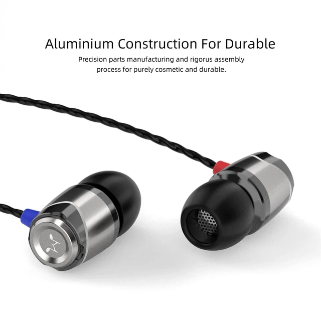 Alt view image 6 of 7 - E10C Wired Earbuds, Built-in Mic, Premium Hi-Fi, 3.5mm, Gunmetal Deep noise isolation, Punchy bass, Clear treble, Crystal-clear call, Rugged metal shell, Tangle-free cord, Comfortable fit