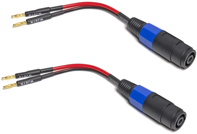 Main image of Banana Plugs to speakon Speaker Adapter Cablespeakon to Banana Plug Cable 12awg 6in/2 Pack