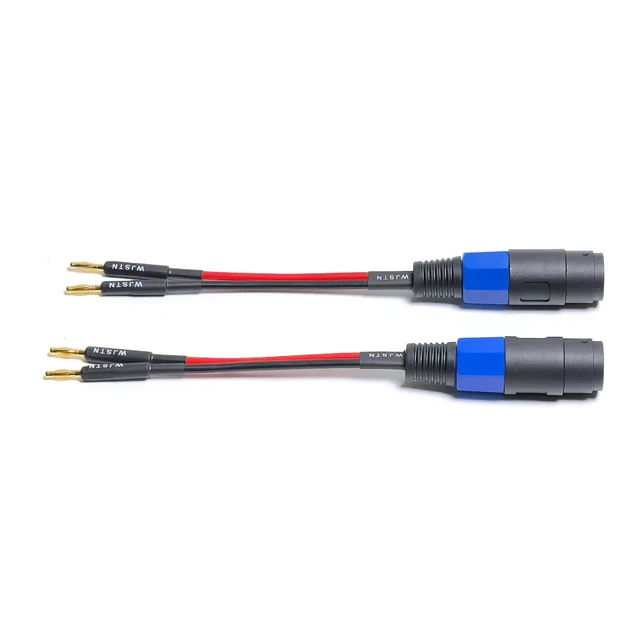 Alt view image 3 of 5 - Banana Plugs to speakon Speaker Adapter Cablespeakon to Banana Plug Cable 12awg 6in/2 Pack