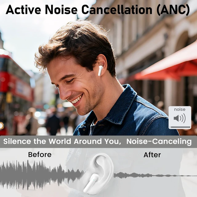 Alt view image 6 of 7 - Wireless Earbuds, Ear Buds with Big Bass Stereo Sound, Lightweight Bluetooth Earbuds with 60 Hours Playtime