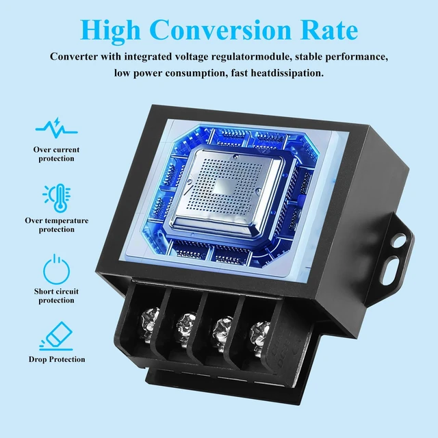Alt view image 4 of 7 - 12V 24V to 5V Step Down Converter, 50W 10A Buck Converter with Screwdriver 12V 24V to 5V 10A 50W Voltage Regulator Power Transformer Module - Overcurrent/Short Circuit/Overvoltage Protection