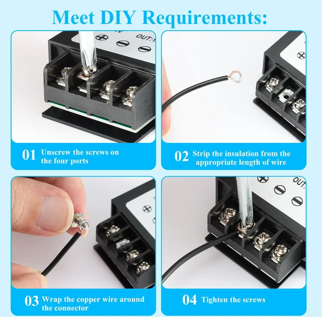 Alt view image 5 of 7 - 12V 24V to 5V Step Down Converter, 50W 10A Buck Converter with Screwdriver 12V 24V to 5V 10A 50W Voltage Regulator Power Transformer Module - Overcurrent/Short Circuit/Overvoltage Protection