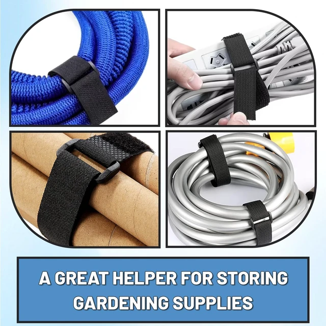 Alt view image 5 of 7 - Adjustable Cable Straps with 48 Buckles 1" x 32Ft - Reusable Hook & Loop Nylon Ties, Free Cut to Length, Perfect for Home/Office/Workshop Wire Management, Cord Organization & Secure Storage