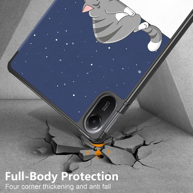 Alt view image 5 of 7 - Case for Xiaomi Redmi Pad 2 11 Inch 2025, Lazy Cat Folding Folio, Ultra-Thin PU Leather, Stand Case Cover, Auto Wake/Sleep