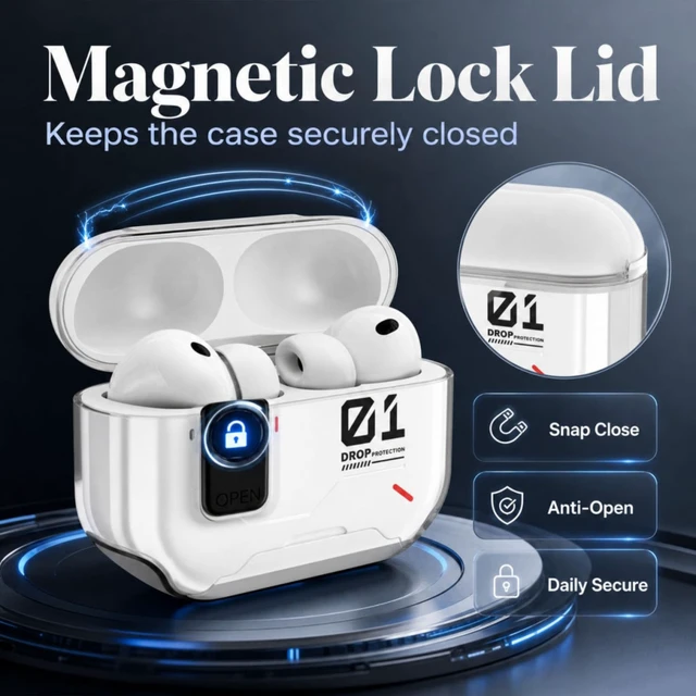 Alt view image 3 of 7 - Case for AirPods Pro 3 with Keychain.01 Black Rugged Armor Shockproof Protective Built-in Stand Cases for Women Men Cover for AirPods Pro 3rd (2025)