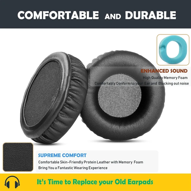 Alt view image 3 of 7 - HDJ-500 Earpads Replacement for Pioneer HDJ-500 Headphones Ear Cushions with Protein Leather and Memory Foam