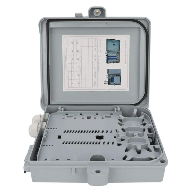 Alt view image 5 of 7 - Fiber Optical Terminal Box IP65 12 Core FTTH Fiber Optic Distribution Enclosure 9.84 x 8.66 x 2.56inch