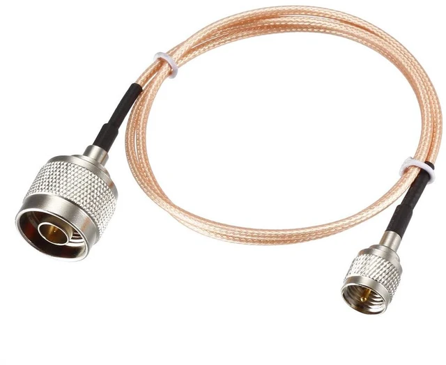 Main image of Mini UHF Male to N Male RG316 RF Coaxial Cable 2 Feet Long
