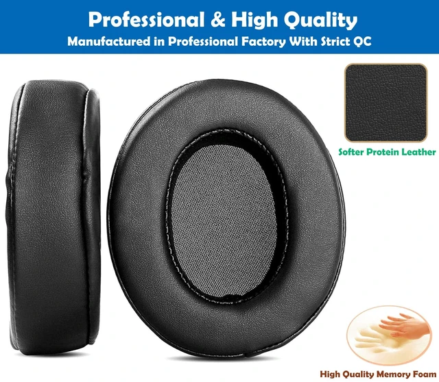 Alt view image 3 of 6 - Professional Replacement Earpads Cushion Compatible with Roccat ElO 7.1 AIR/ELO 7.1 USB/ELO X Stereo Headsets Ear Pads with Skin-Friendly Leather and Memory Foam