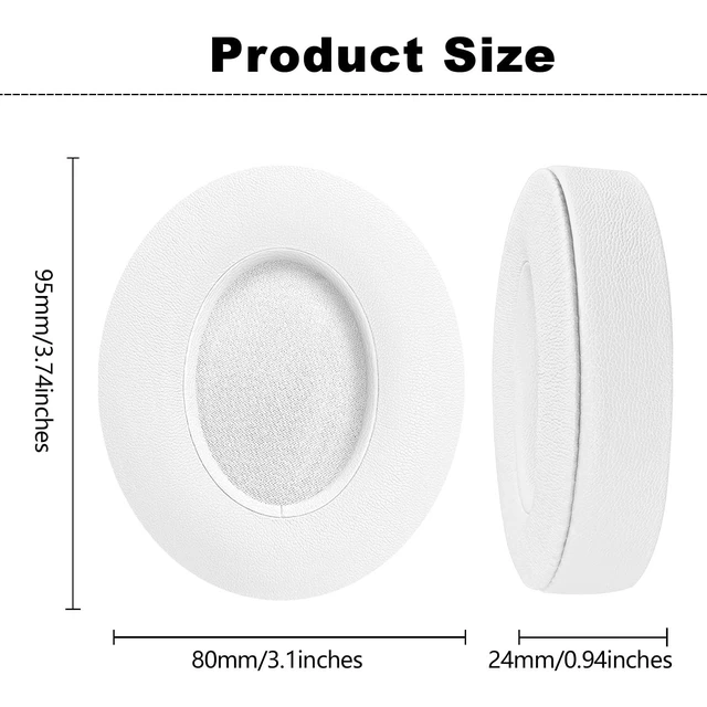 Alt view image 2 of 7 - Replacement Ear Pads for Beats Studio 2 & Studio 3 Wired & Wireless Headphones, Replacement Ear Pads Cushion Cover Comfortable Durable Cushion (White)