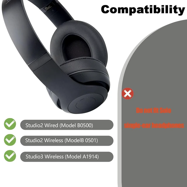 Alt view image 5 of 7 - Replacement Ear Pads for Beats Studio 2 & Studio 3 Wired & Wireless Headphones, Replacement Ear Pads Cushion Cover Comfortable Durable Cushion (Pink)