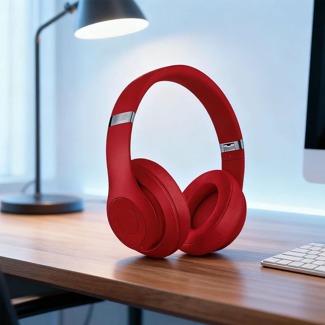 Alt view image 6 of 7 - Replacement Ear Pads for Beats Studio 2 & Studio 3 Wired & Wireless Headphones, Replacement Ear Pads Cushion Cover Comfortable Durable Cushion (Light red)