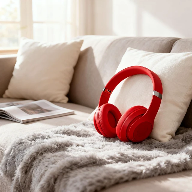 Alt view image 7 of 7 - Replacement Ear Pads for Beats Studio 2 & Studio 3 Wired & Wireless Headphones, Replacement Ear Pads Cushion Cover Comfortable Durable Cushion (Light red)