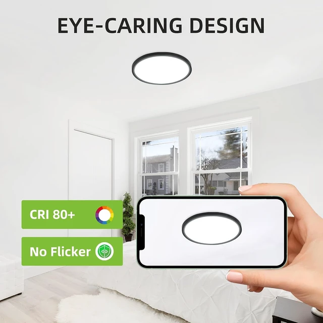 Alt view image 5 of 7 - hykolity 12 Inch LED Round Flat Panel Light,3CCT,3000K/4000K/5000K