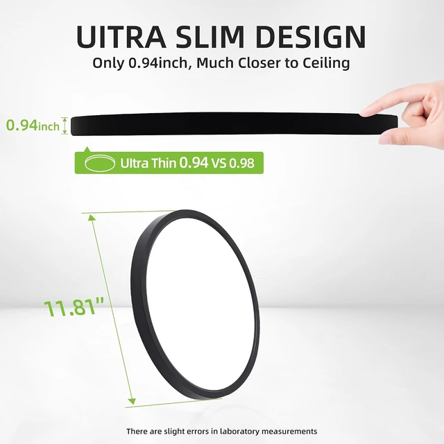 Alt view image 6 of 7 - hykolity 12 Inch LED Round Flat Panel Light,3CCT,3000K/4000K/5000K