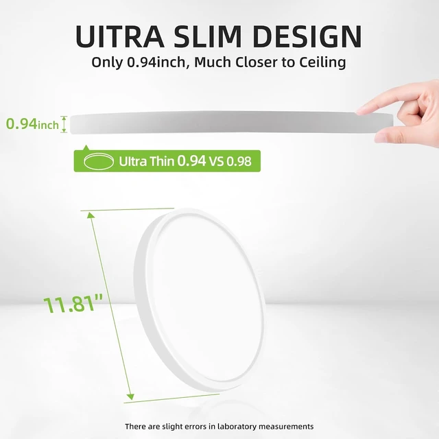Alt view image 4 of 7 - hykolity 12 Inch Selectable CCT LED Round Flat Panel Light,3CCT