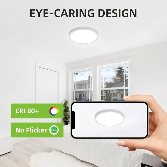 Alt view image 7 of 7 - hykolity 12 Inch Selectable CCT LED Round Flat Panel Light,3CCT