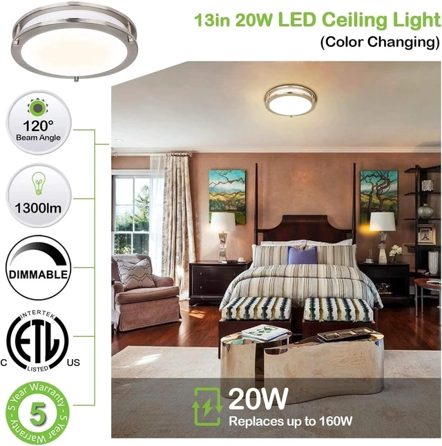Alt view image 6 of 7 - hykolity 13 inch Flush Mount LED Ceiling Light Fixture,5CCT